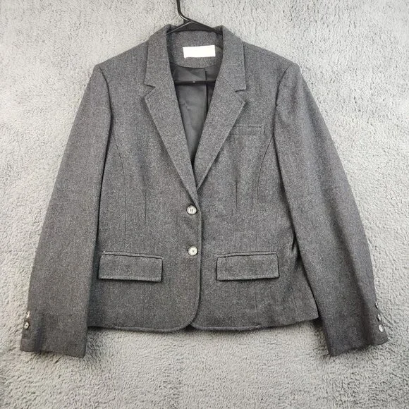 Vintage Pendleton Blazer Women 14 Gray Miss Virgin Wool Made in USA Suit Jacket - Picture 1 of 12